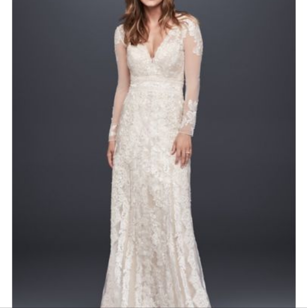 Melissa sweet linear lace wedding dress